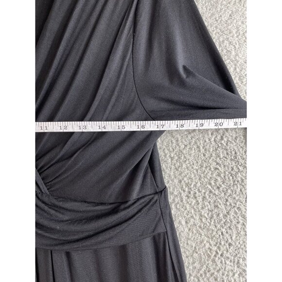 New Pink Blush Maternity Dress Womens Size Large Black Front Knot Long Sleeve - Picture 11 of 15